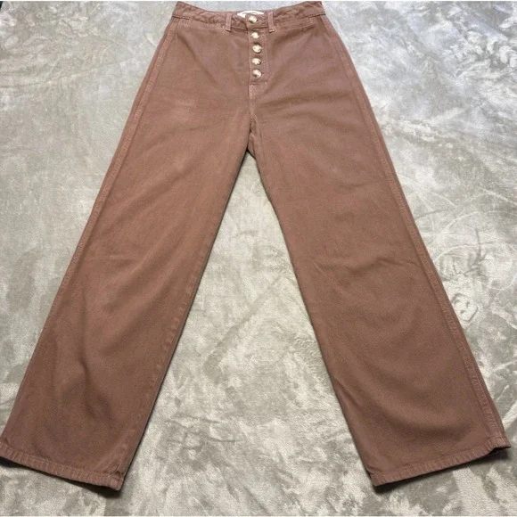 Reformation Jeans Womens 26 Lexi High Rise Wide Leg Button Fly Casual Chic - Picture 4 of 16